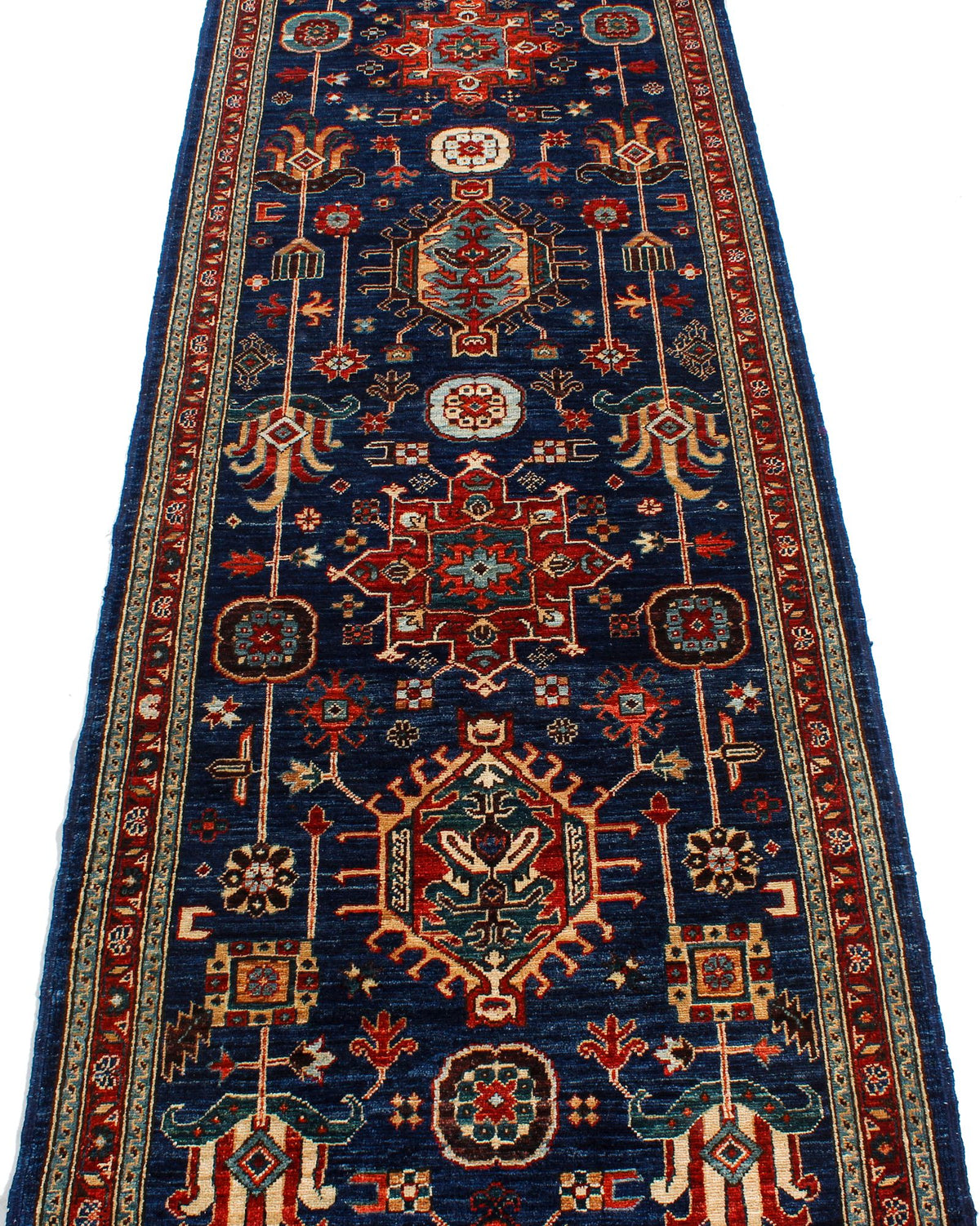 3x14 Navy and Red Traditional Runner