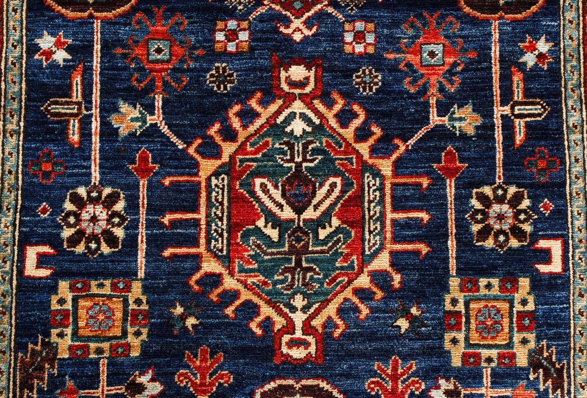 3x14 Navy and Red Traditional Runner