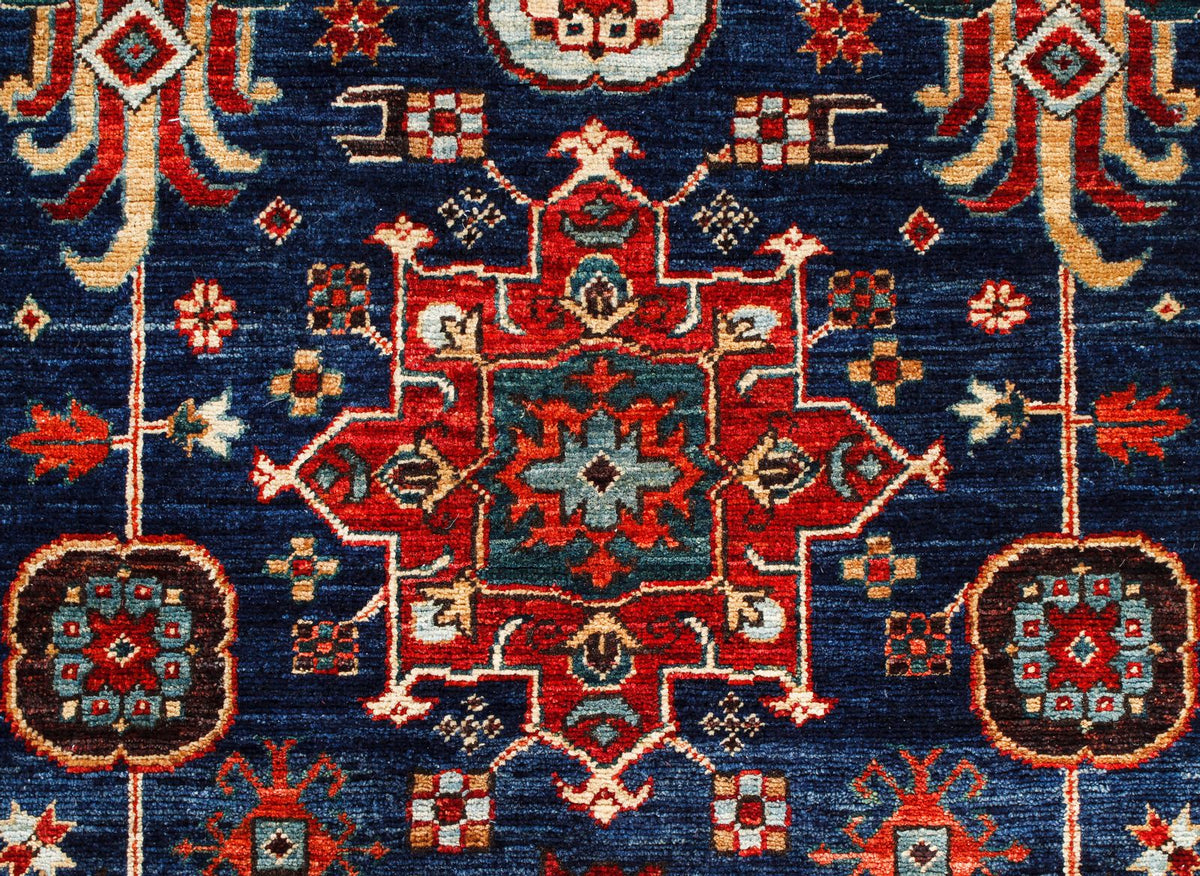 3x14 Navy and Red Traditional Runner