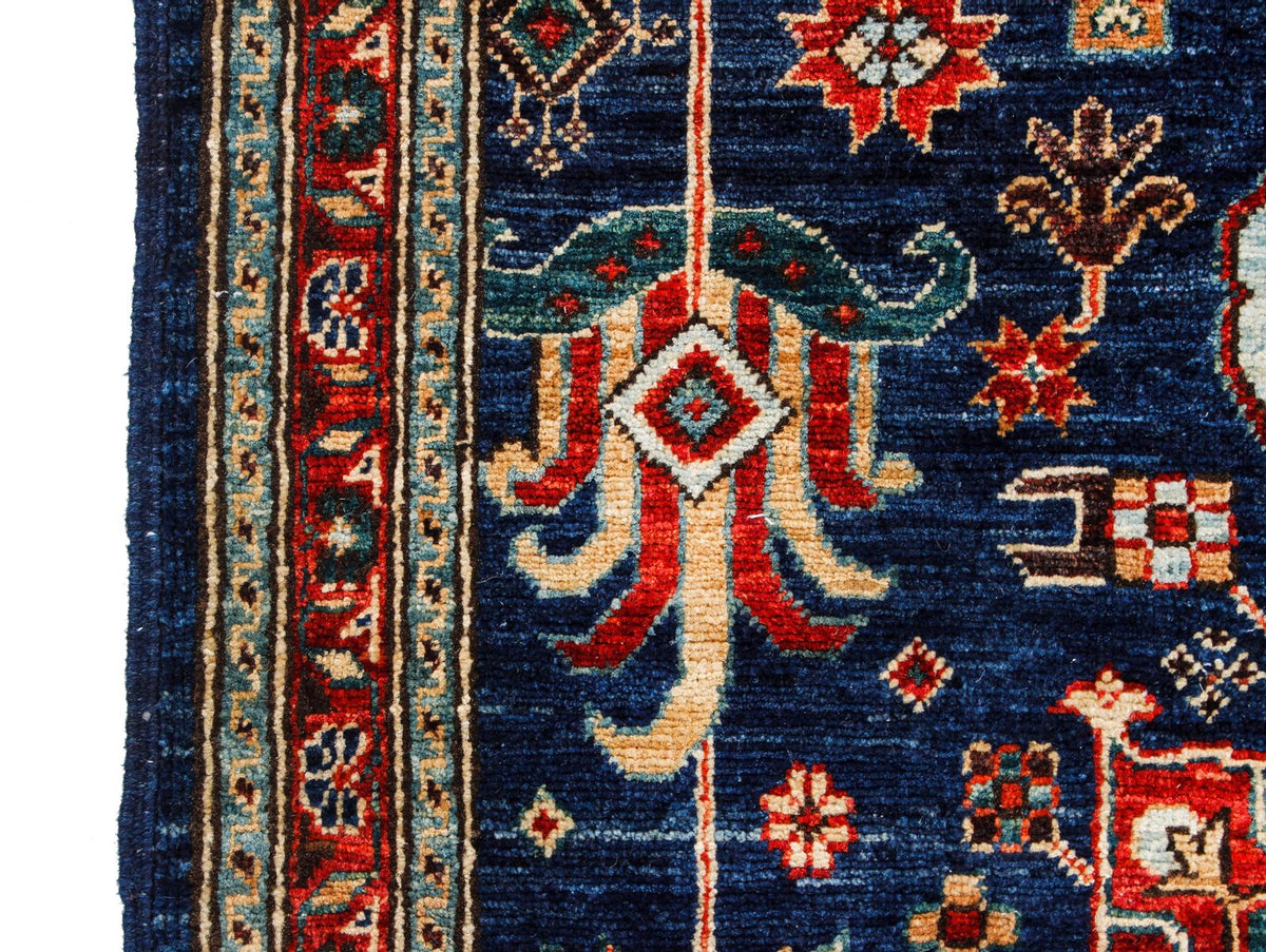 3x14 Navy and Red Traditional Runner