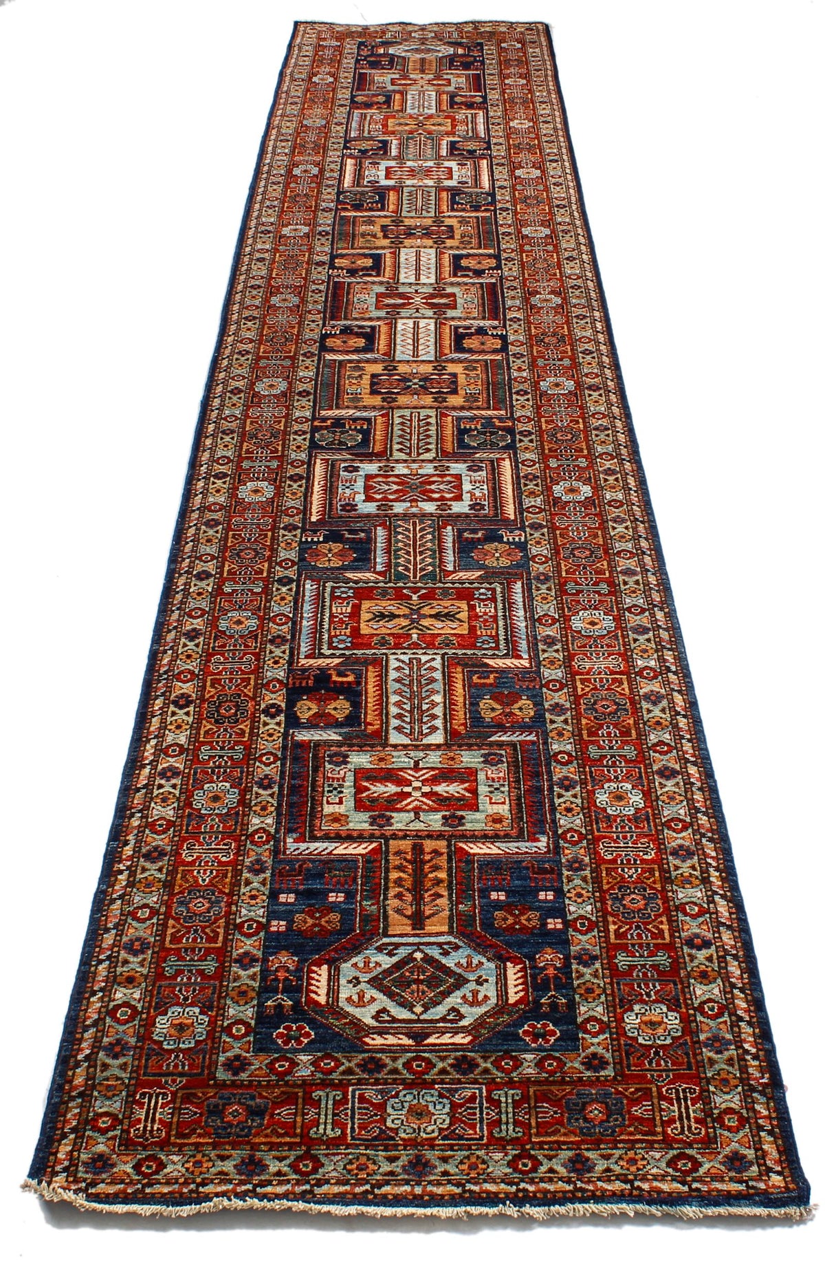 3x15 Navy and Red Traditional Runner