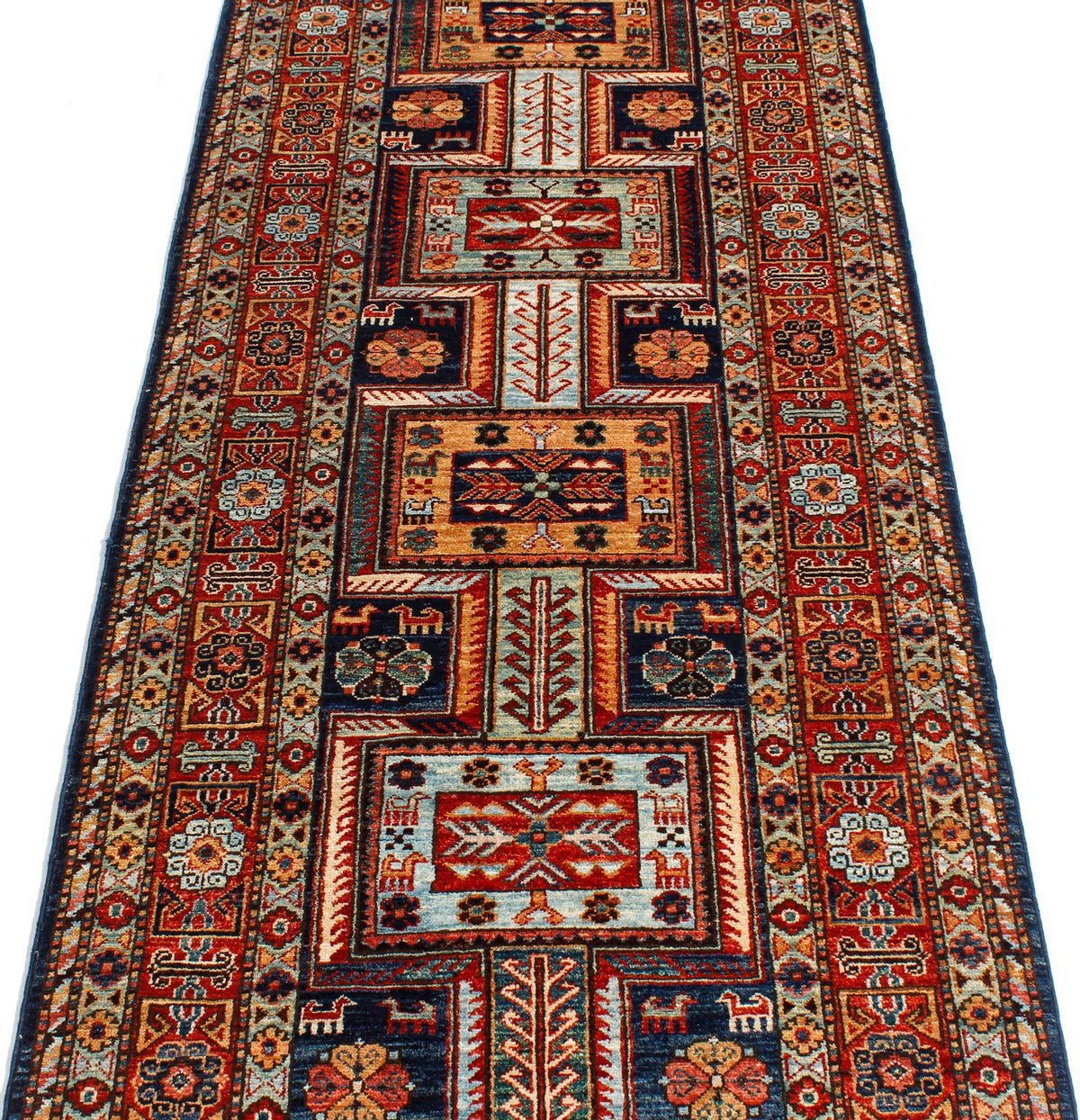 3x15 Navy and Red Traditional Runner
