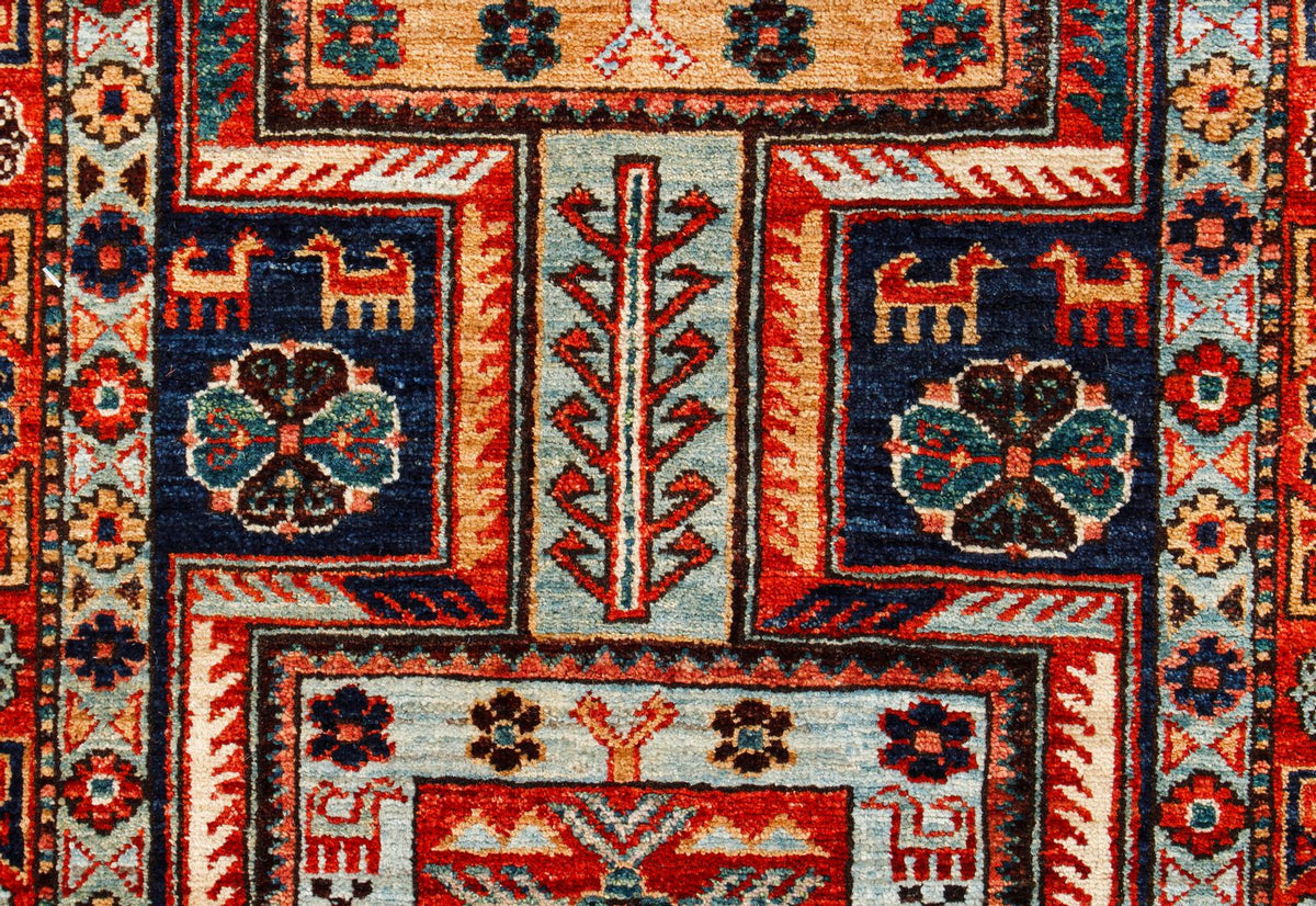 3x15 Navy and Red Traditional Runner
