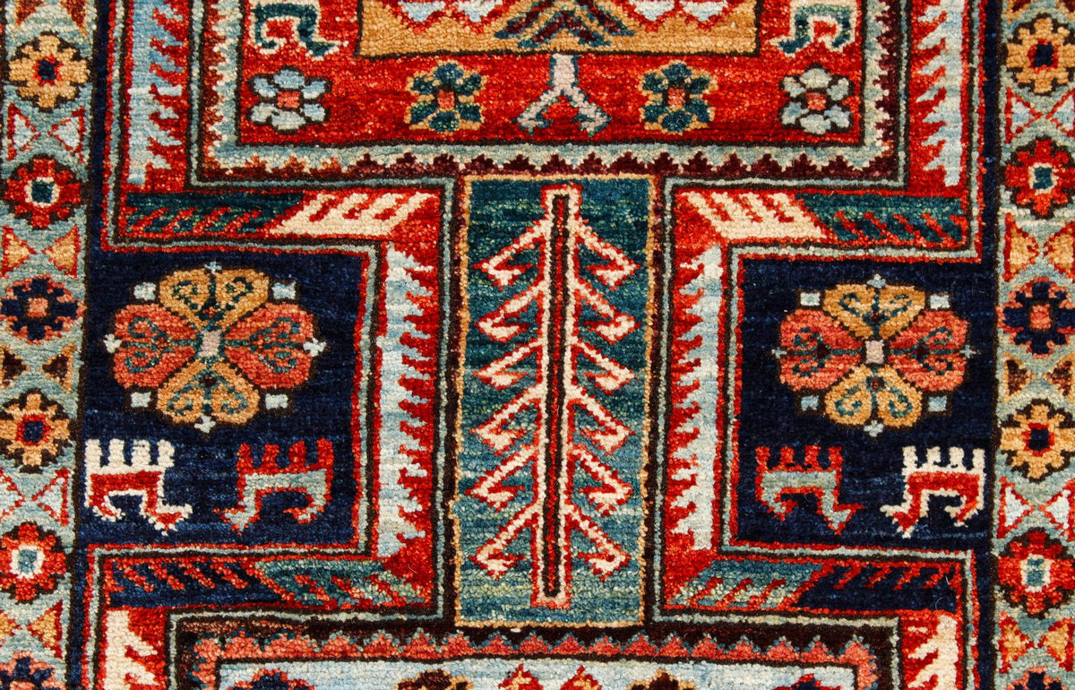 3x15 Navy and Red Traditional Runner