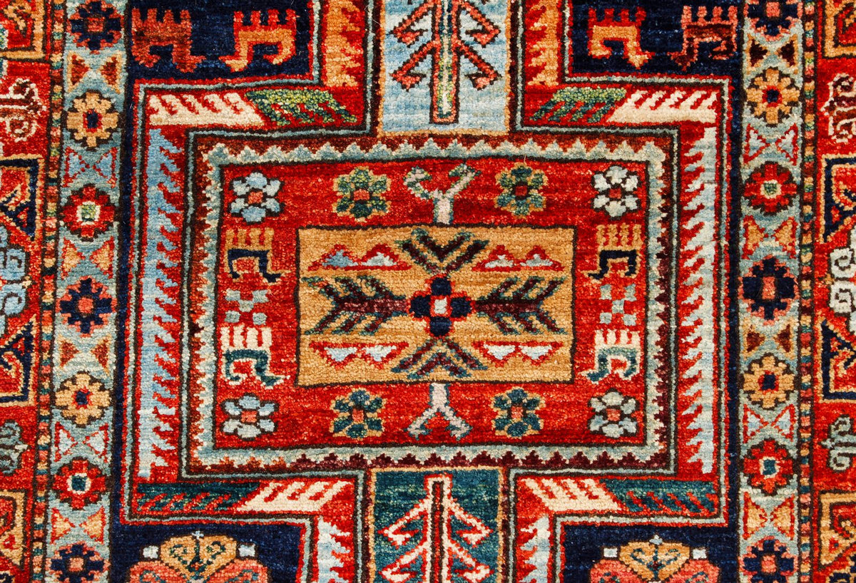 3x15 Navy and Red Traditional Runner