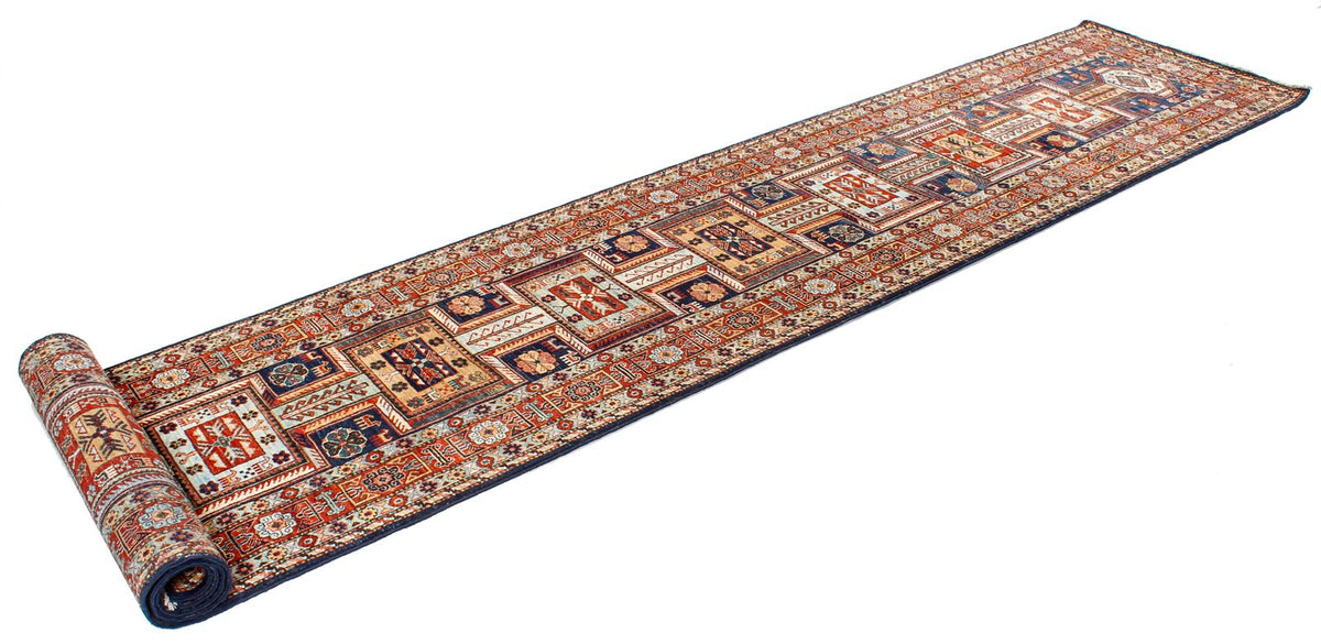 3x15 Navy and Red Traditional Runner