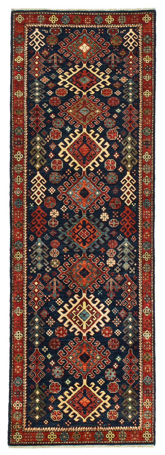 3x8 Blue and Multicolor Anatolian Tribal Runner