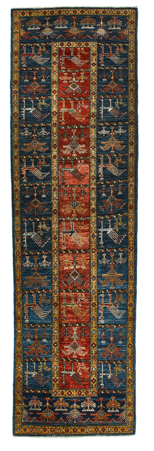 3x9 Red and Navy Traditional Runner