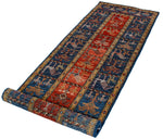 3x9 Red and Navy Traditional Runner