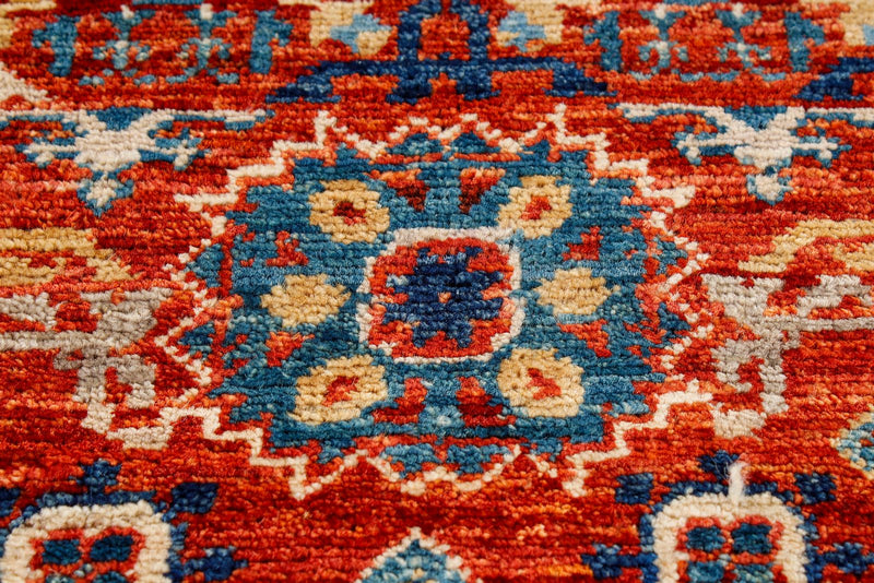 3x8 Red and Multicolor Turkish Tribal Runner