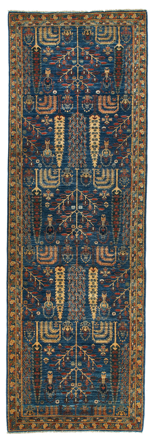 3x10 Blue and Multicolor Traditional Runner