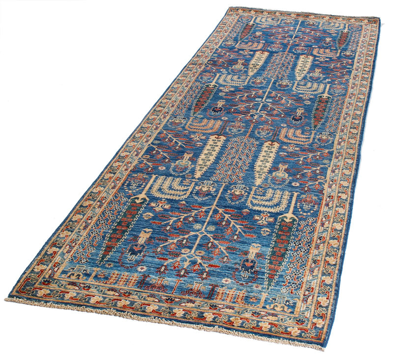 3x10 Blue and Multicolor Traditional Runner