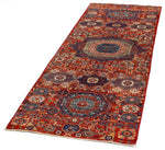 3x8 Red and Multicolor Turkish Tribal Runner