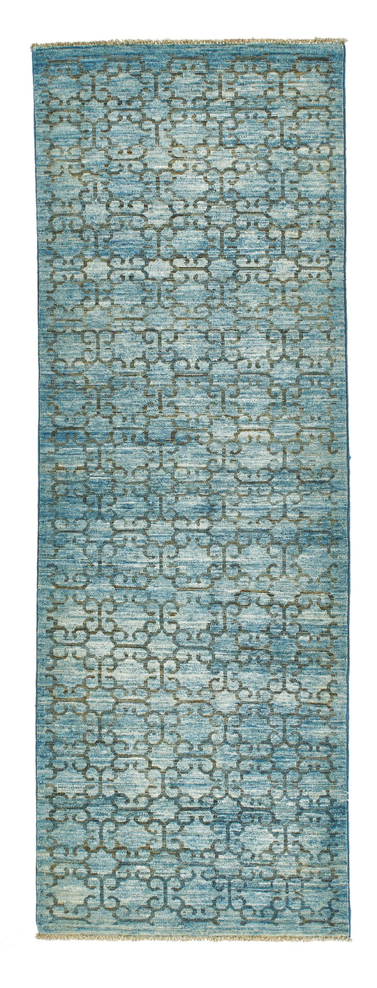 3x8 Blue and Multicolor Anatolian Traditional Runner