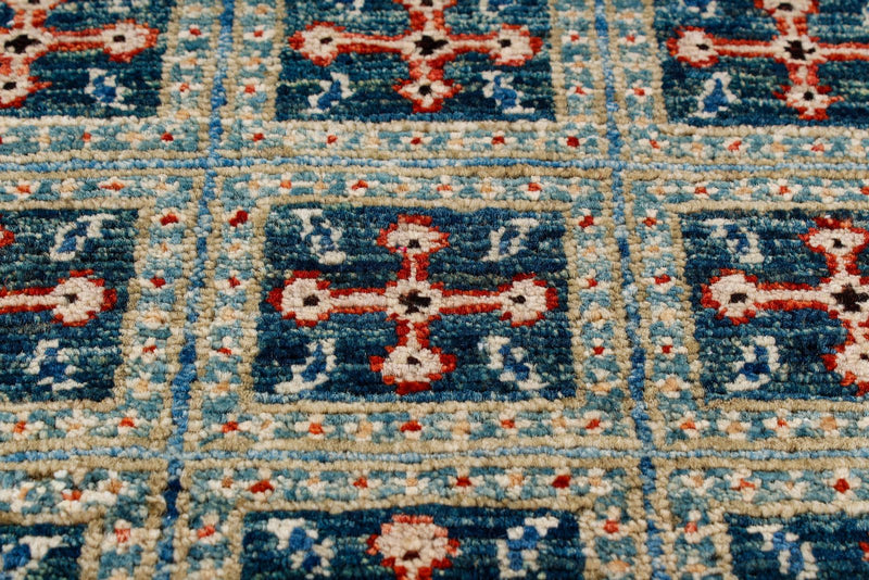 2x6 Green and Blue Traditional Runner