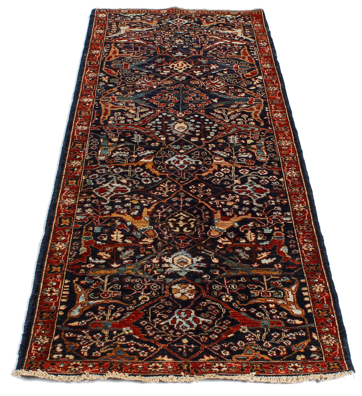 2x7 Navy and Red Anatolian Traditional Runner