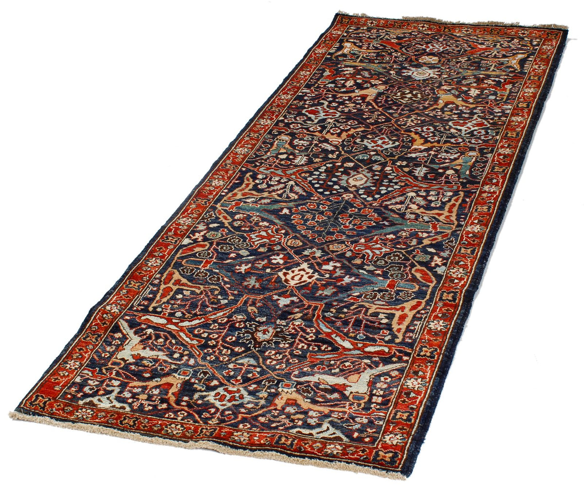 2x7 Navy and Red Anatolian Traditional Runner
