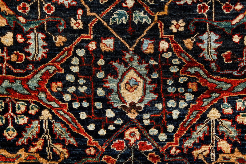 2x7 Navy and Red Anatolian Traditional Runner