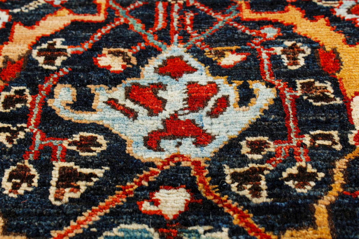 2x7 Navy and Red Anatolian Traditional Runner