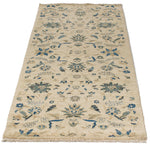 3x7 Ivory and Light Blue Traditional Runner