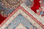 8x10 Red and Light Blue Turkish Silk Rug