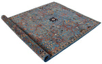 5x8 Light Blue and Multicolor Traditional Rug