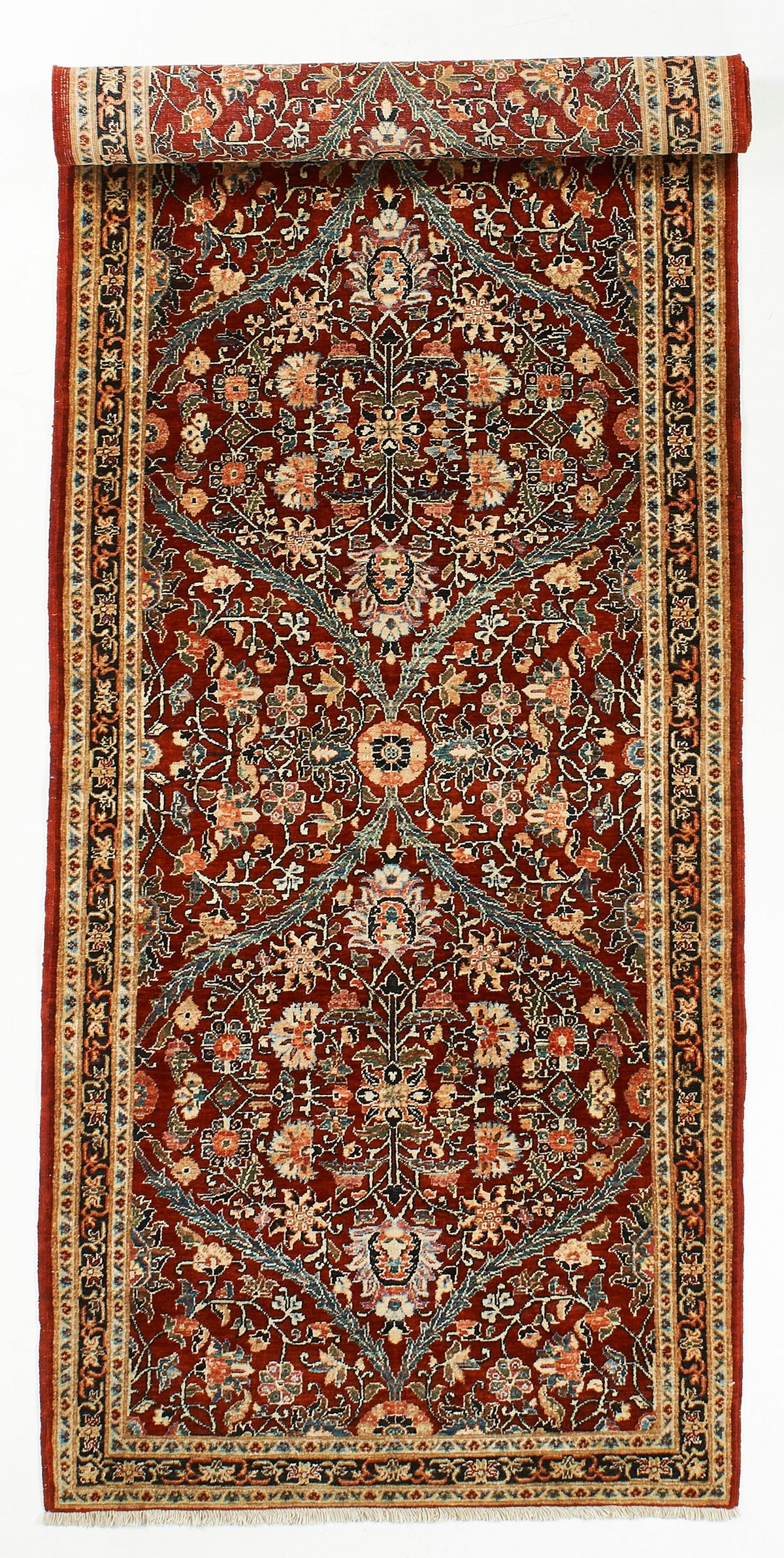 3x10 Red and Navy Anatolian Traditional Runner