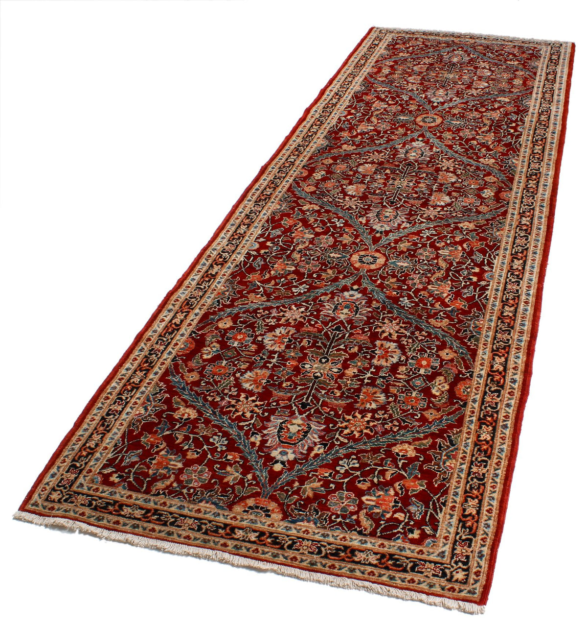3x10 Red and Navy Anatolian Traditional Runner