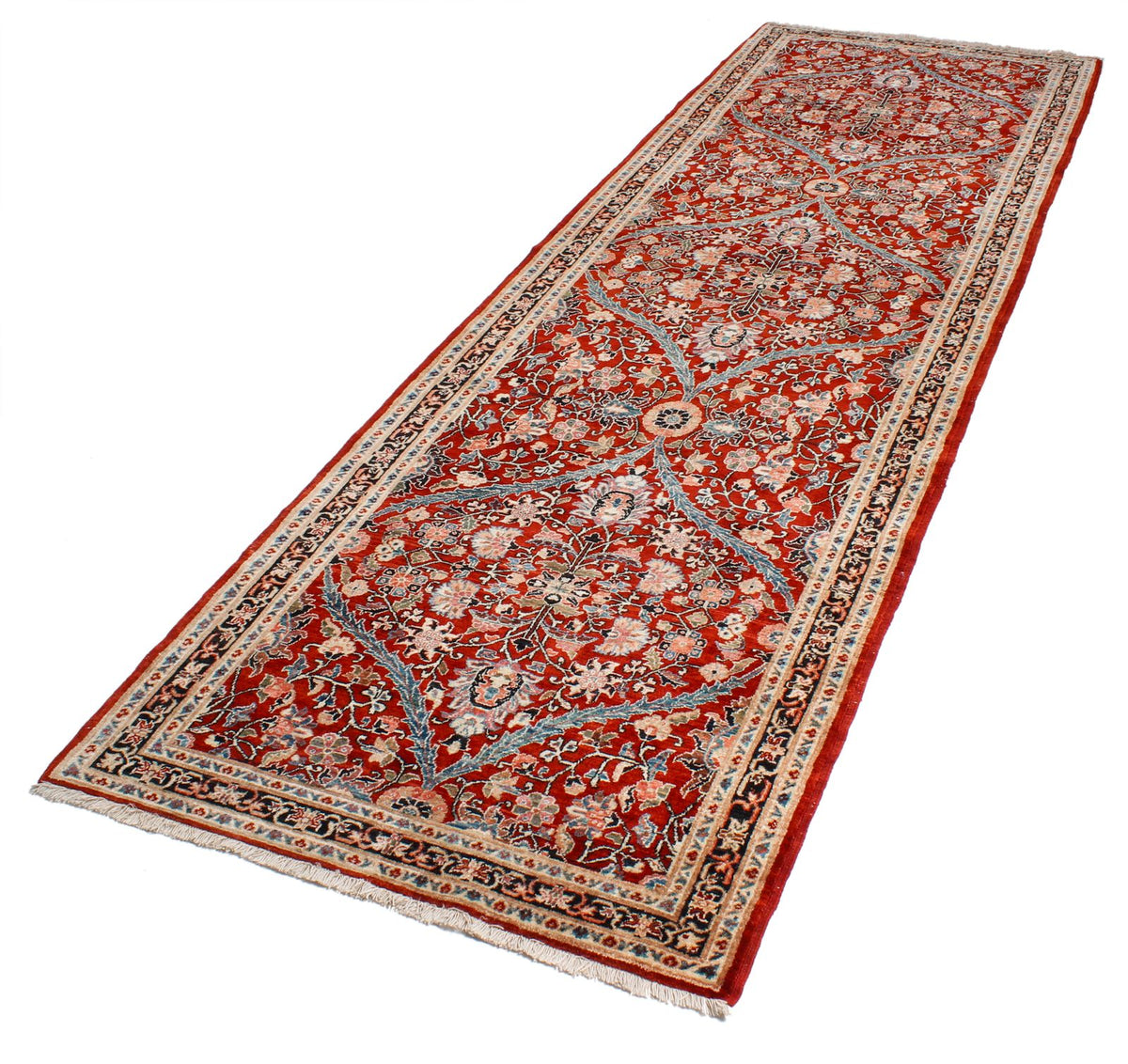 3x10 Red and Navy Anatolian Traditional Runner