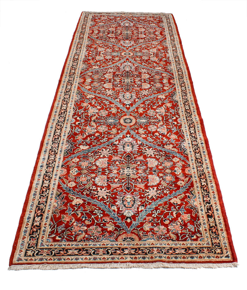 3x10 Red and Navy Anatolian Traditional Runner