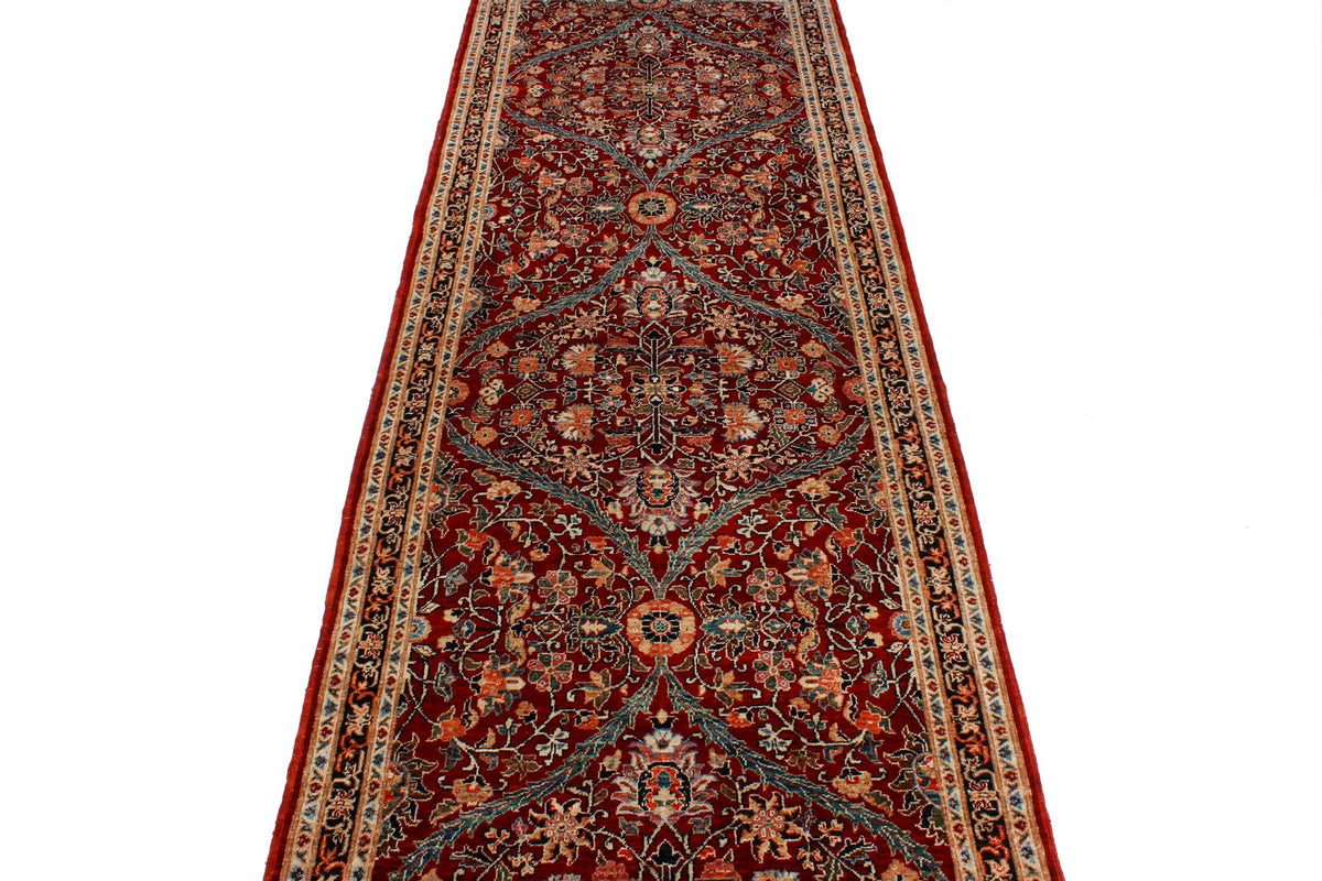 3x10 Red and Navy Anatolian Traditional Runner