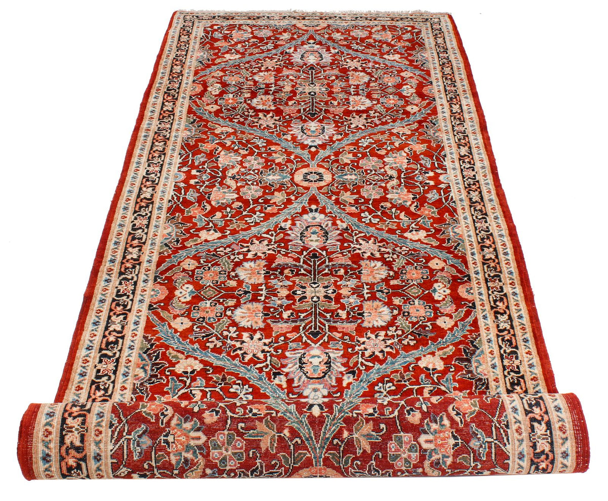 3x10 Red and Navy Anatolian Traditional Runner