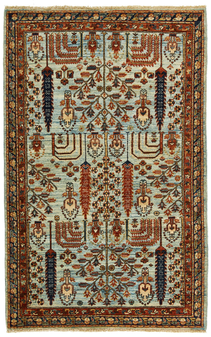 3x5 Blue and Navy Traditional Rug