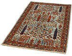 3x5 Blue and Navy Traditional Rug