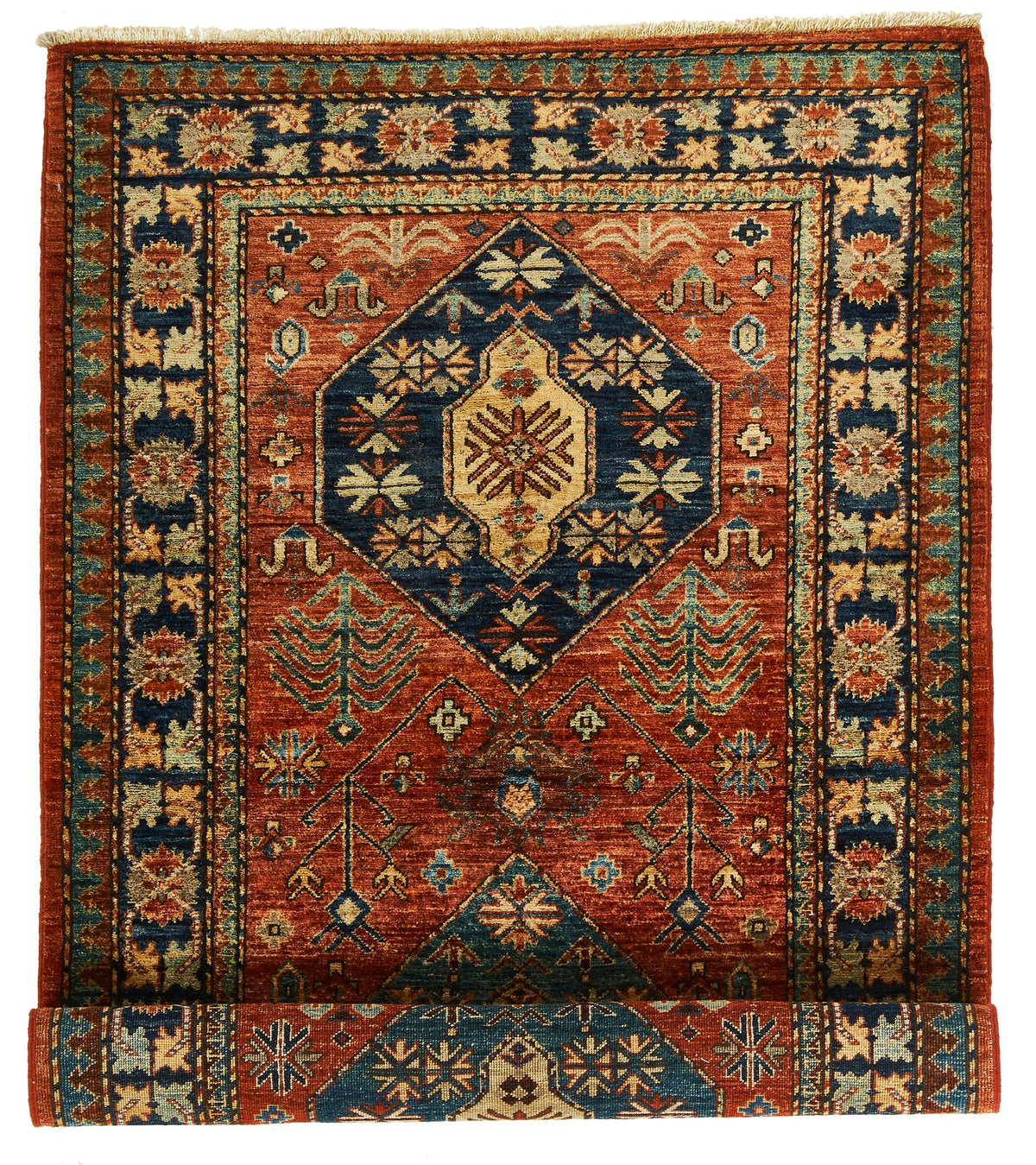 3x5 Red and Navy Traditional Rug