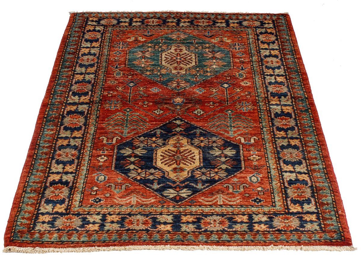 3x5 Red and Navy Traditional Rug