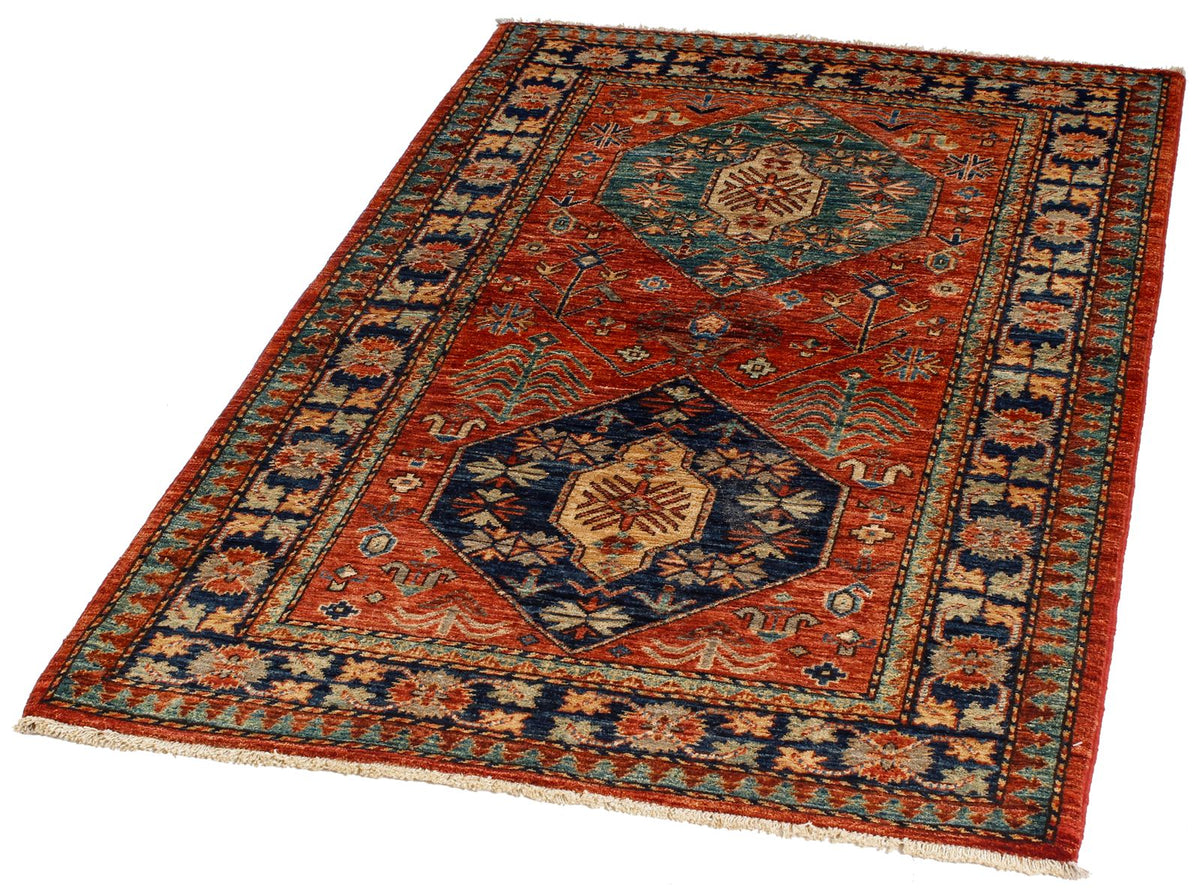 3x5 Red and Navy Traditional Rug