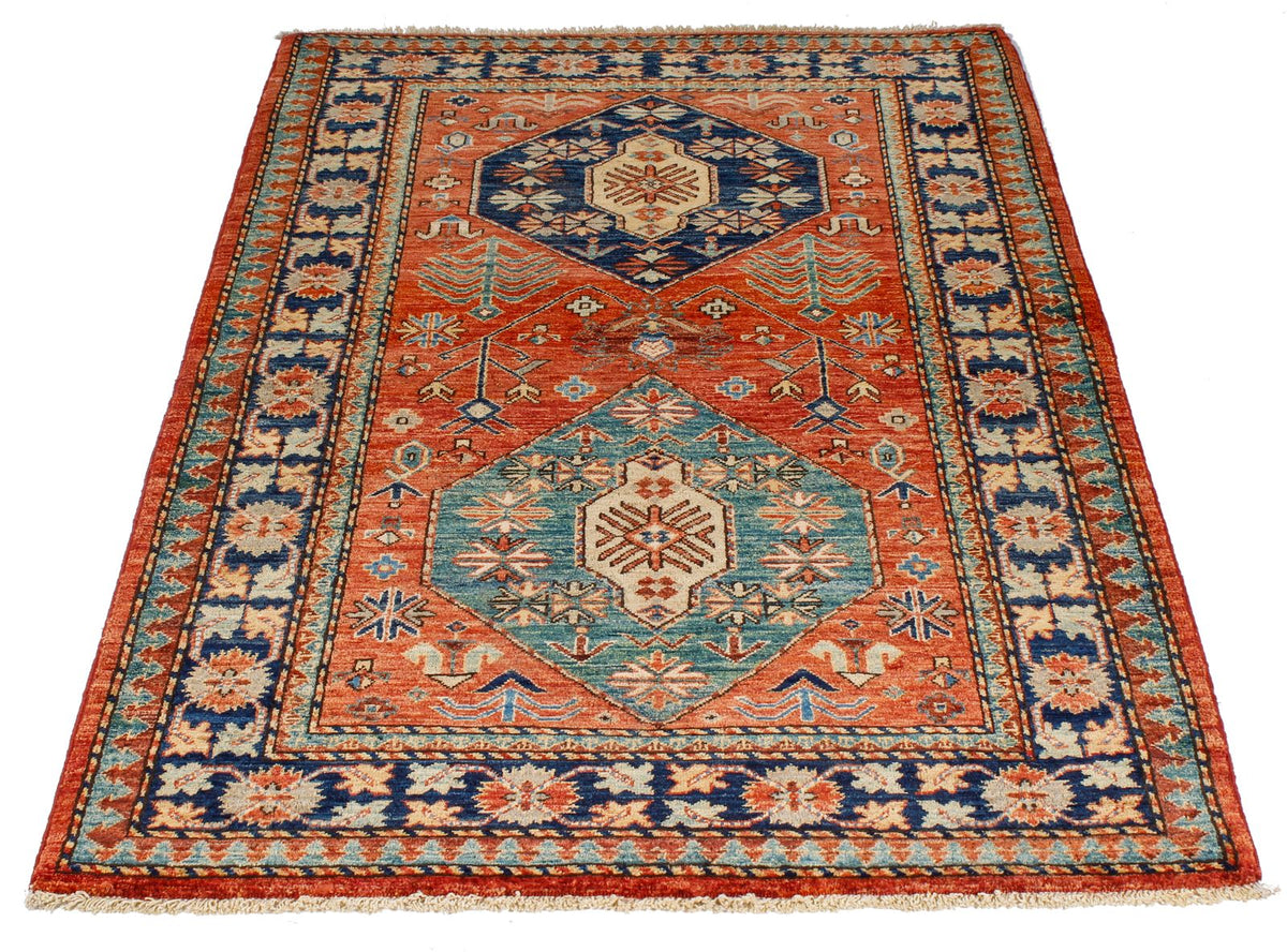 3x5 Red and Navy Traditional Rug