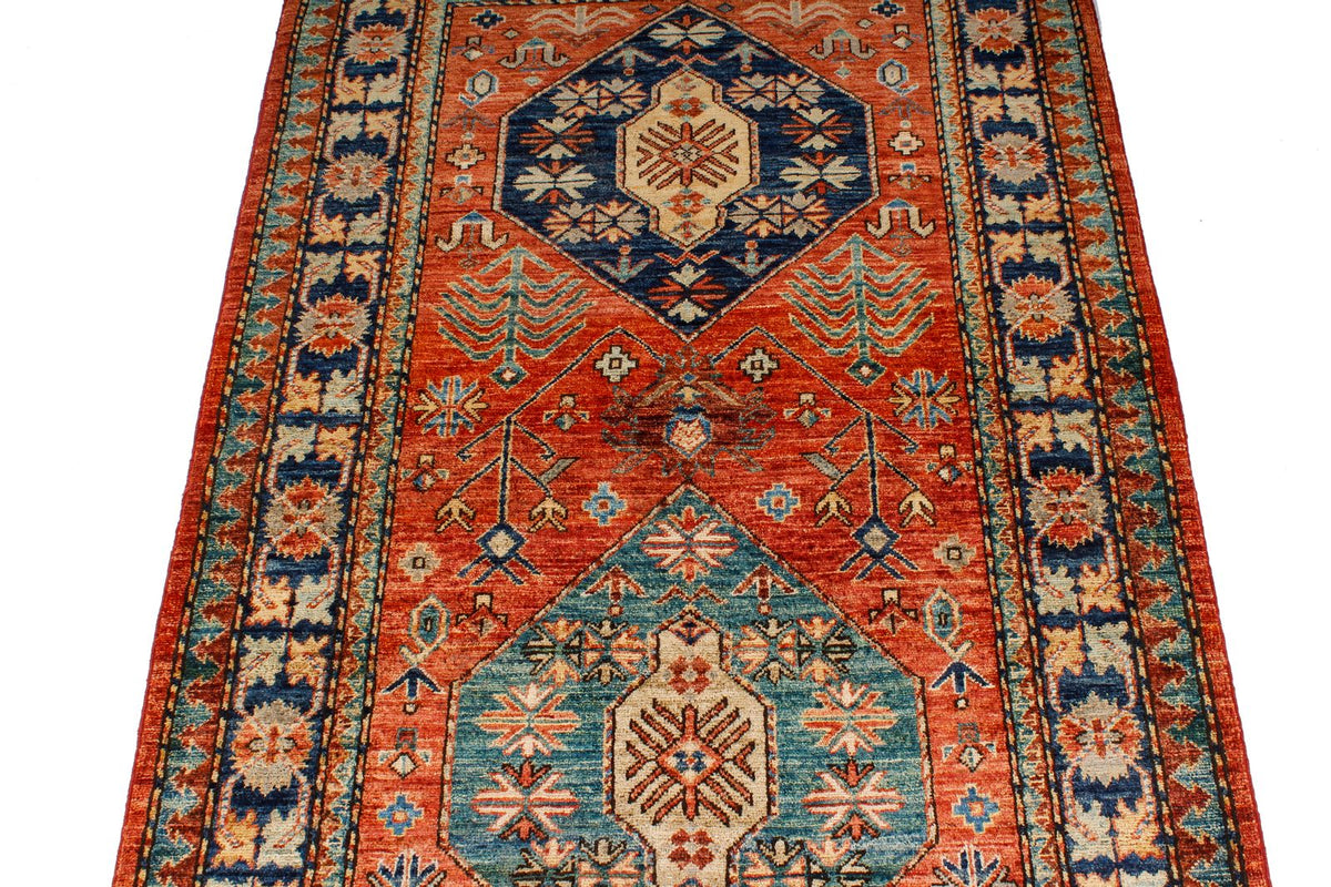 3x5 Red and Navy Traditional Rug