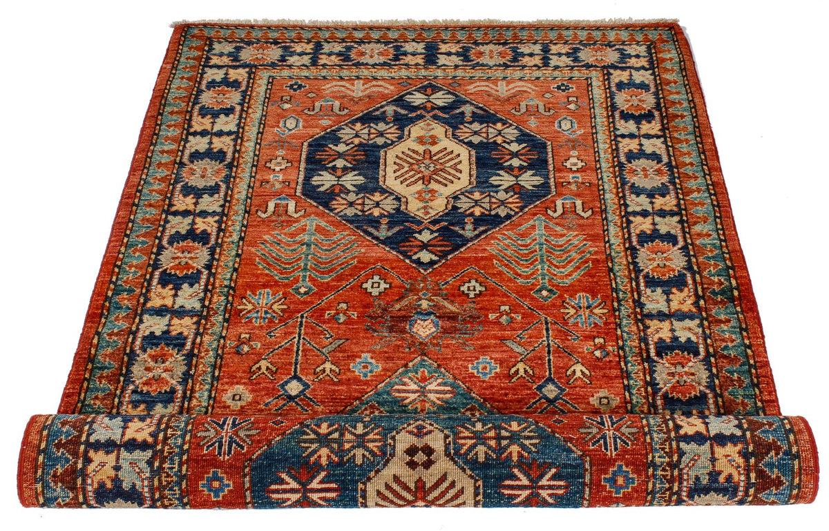 3x5 Red and Navy Traditional Rug