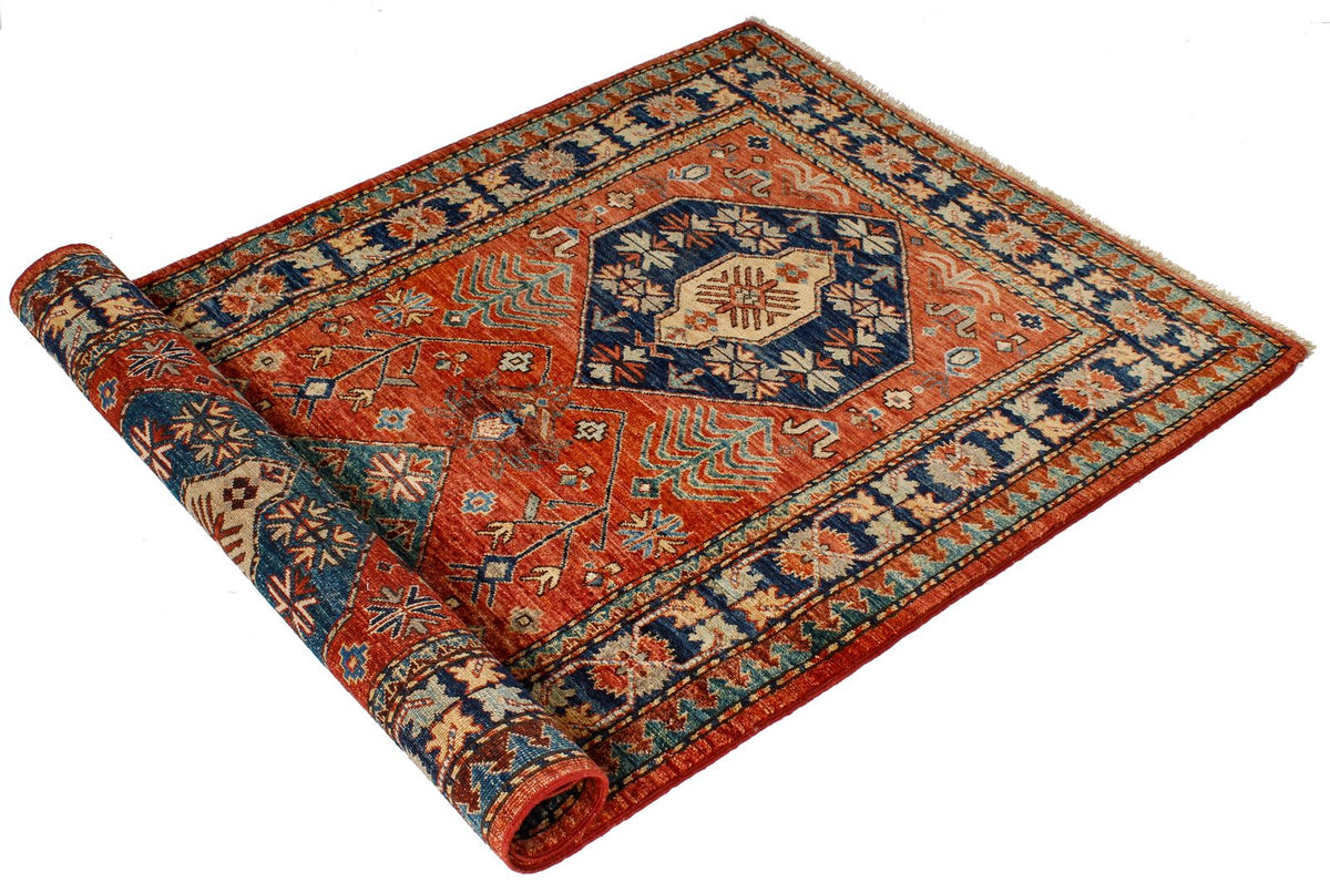 3x5 Red and Navy Traditional Rug