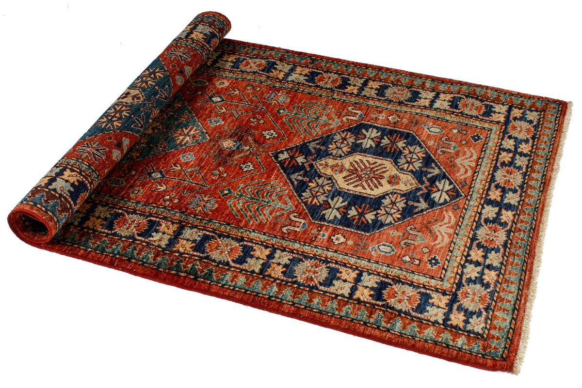 3x5 Red and Navy Traditional Rug