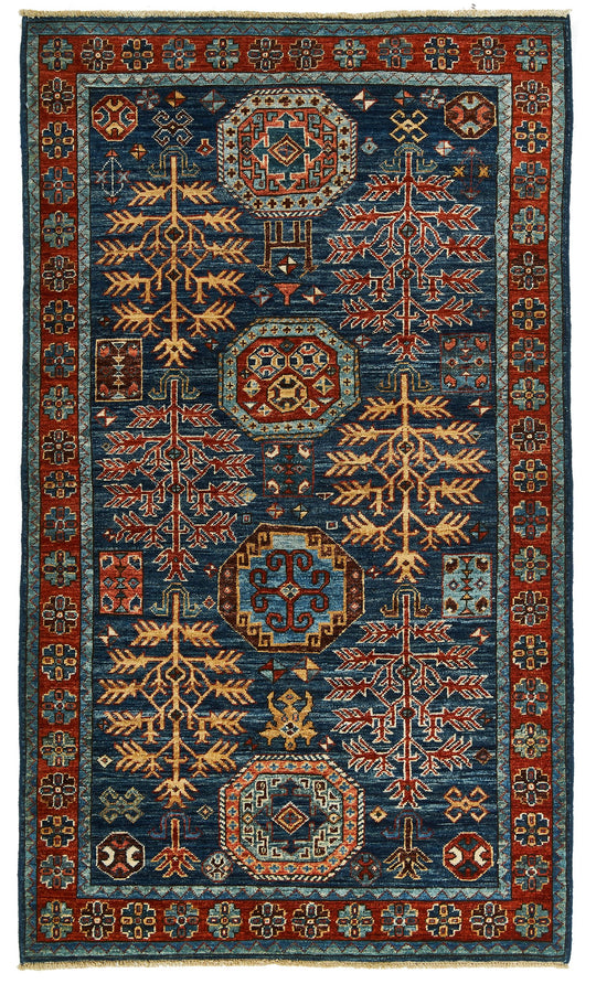 3x5 Navy and Red Traditional Rug