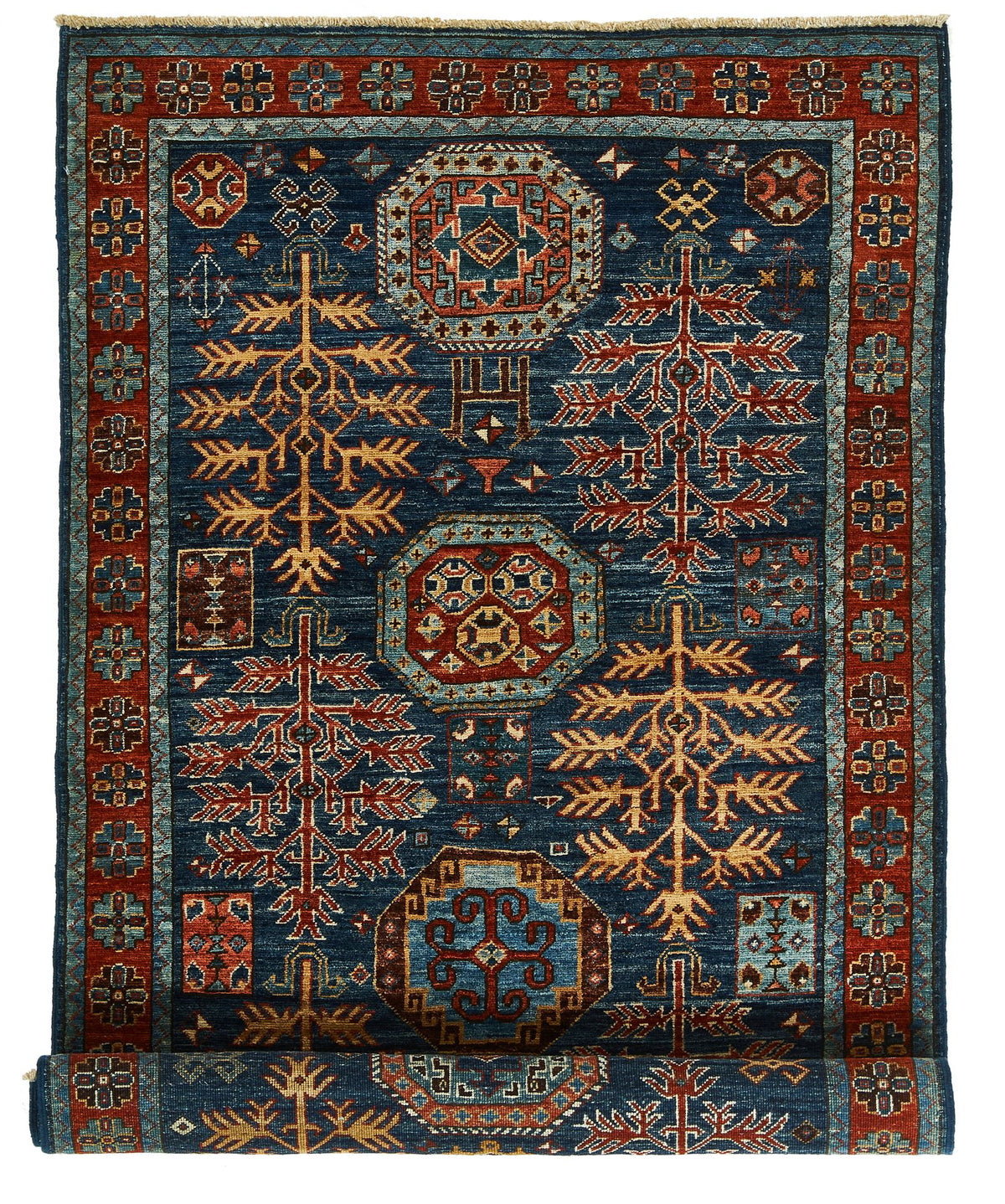 3x5 Navy and Red Traditional Rug