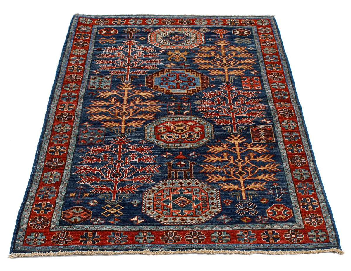 3x5 Navy and Red Traditional Rug
