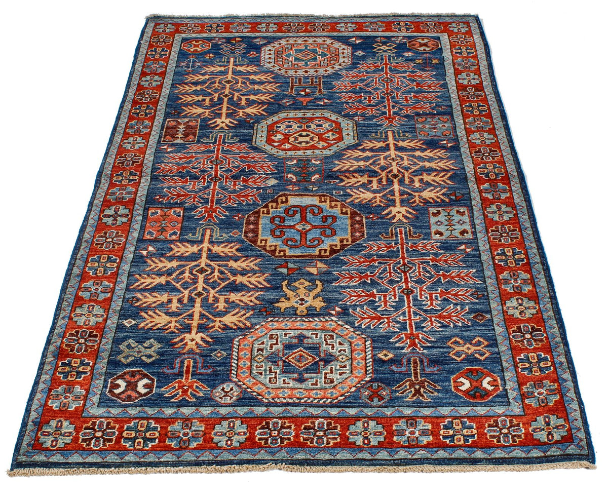 3x5 Navy and Red Traditional Rug