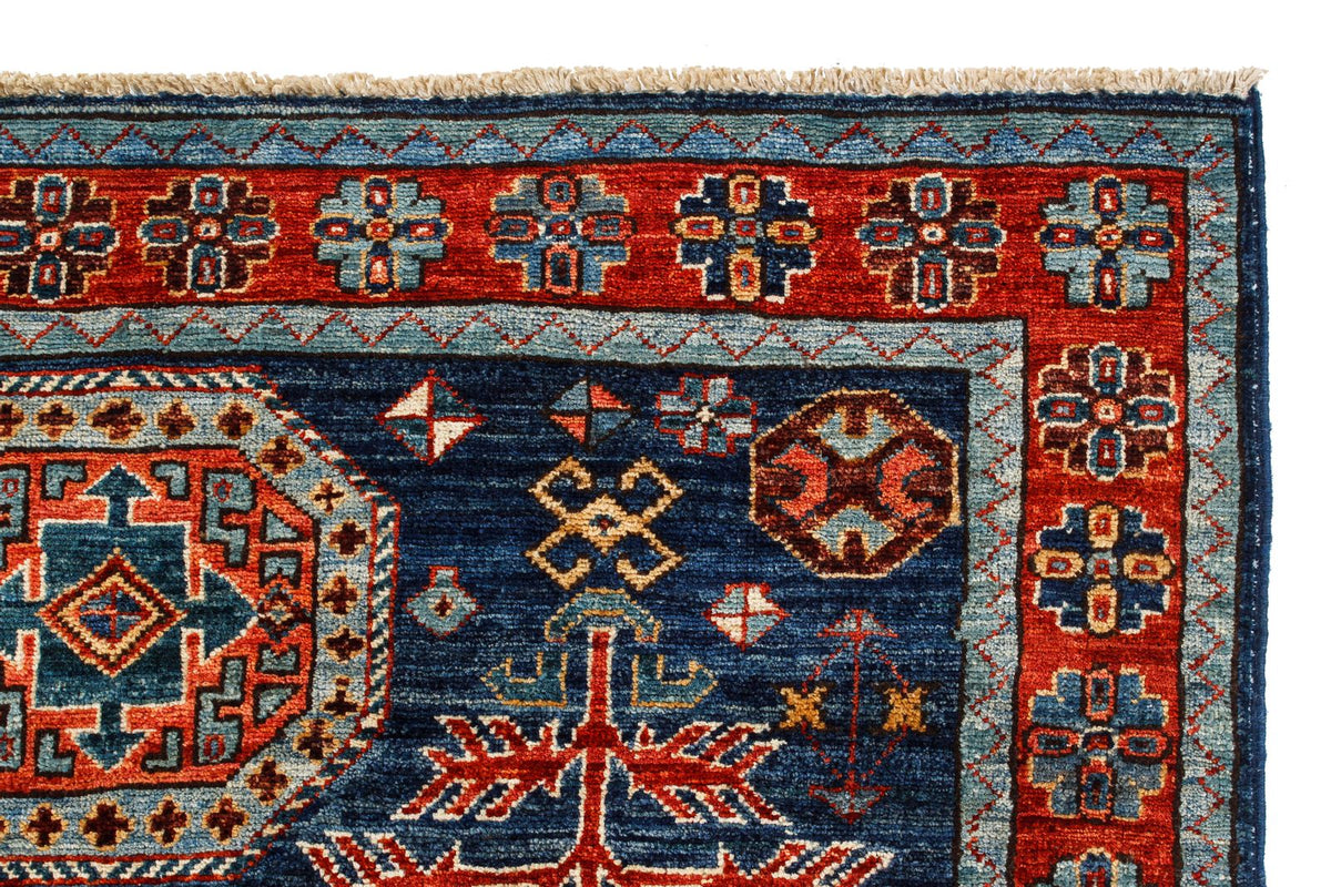 3x5 Navy and Red Traditional Rug