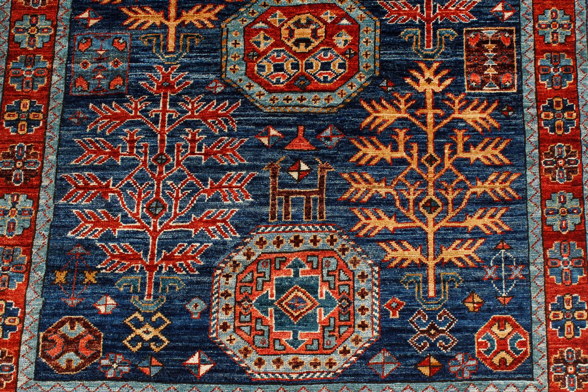 3x5 Navy and Red Traditional Rug