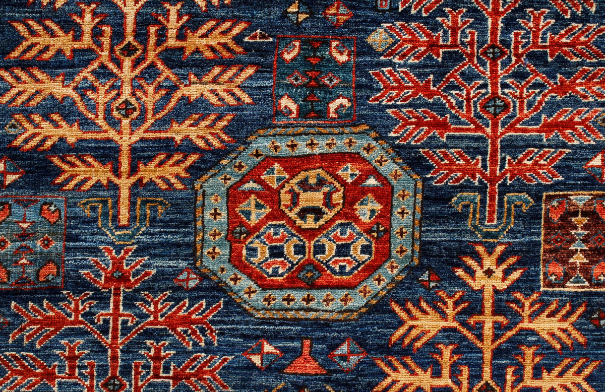 3x5 Navy and Red Traditional Rug