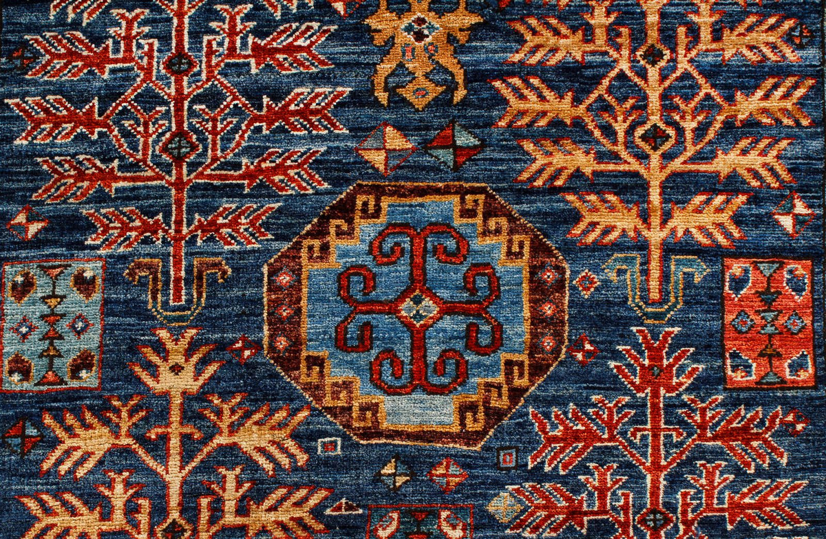 3x5 Navy and Red Traditional Rug